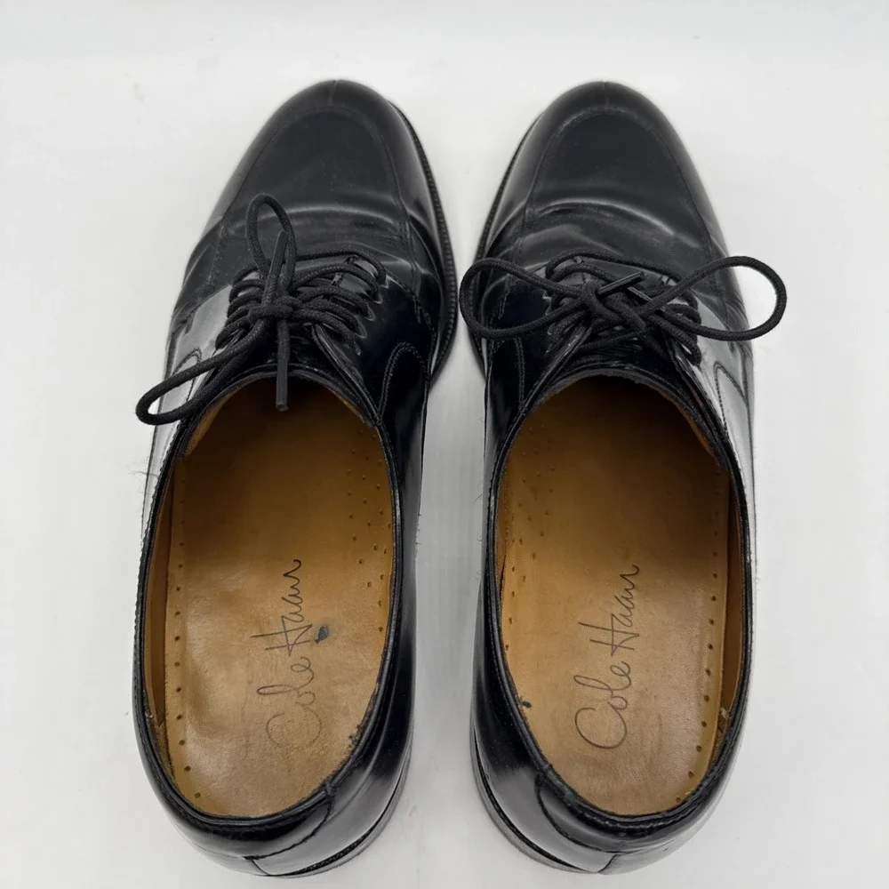 Cole Haan Calhoun Split Toe Black Leather Dress Shoe C07603 Mens Sz 9.5M